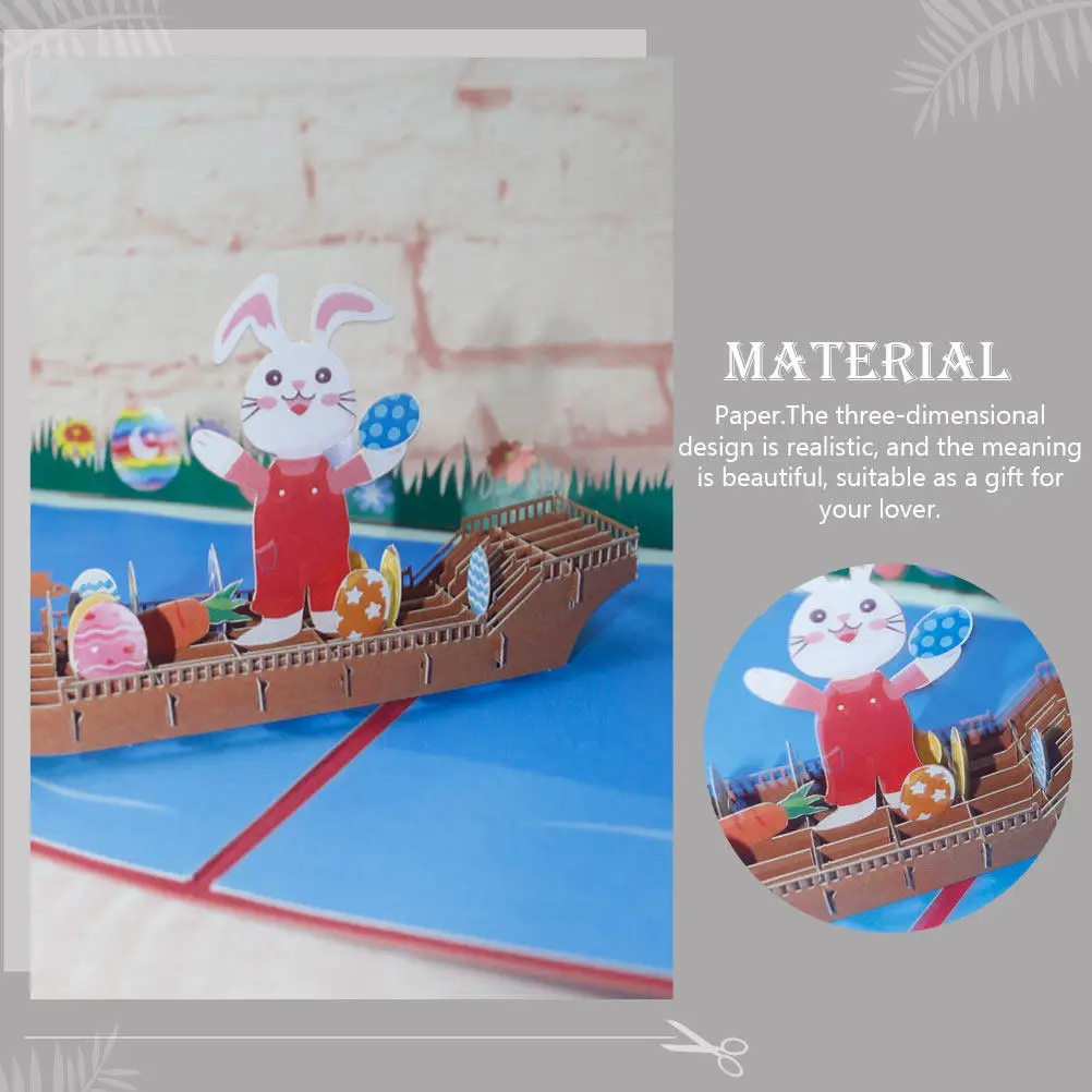 

Креативная пасхальная открытка с 3D-изображением кролика, дизайн с эффектом объемности, для Рождества, дня рождения, годовщины, теплая праздничная поздравительная открытка для семьи