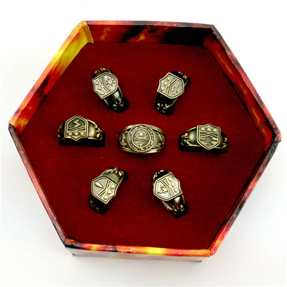 Anillos de Anime Katekyo Hitman Reborn Vongola Famiglia Sawada Tsunayoshi Hibari Kyoya Rokudou Mukuro Pengo anillo de columna figura Accesorios