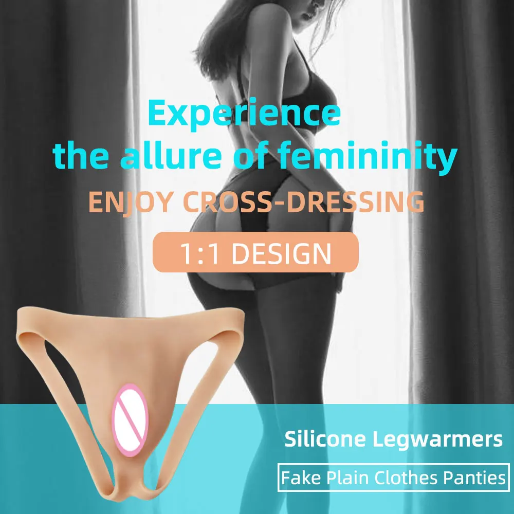 YUERUGOU Realistic Silicone Panties Gays Pussy Pants Sexy Fake Vagina Form Crossdresser Transgender Shemale Drag Queen Cosplay