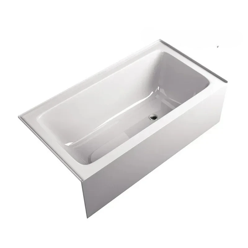 

88.New household single-sided skirt bathtub acrylic independent bathtub general merchandise white basic bathtub