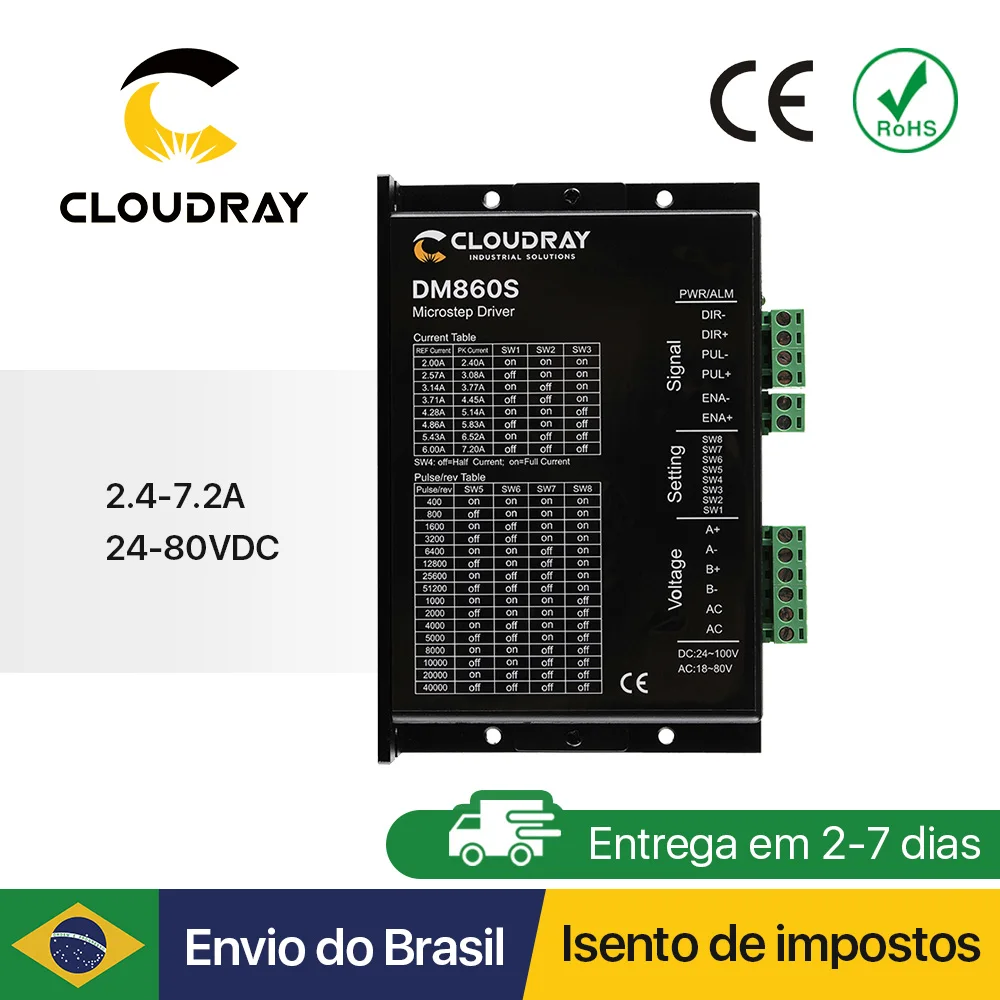 Dm860s stepper motor driver 24-100vdc 18-80vac para nema 34 stepping controlador do motor cnc máquina de gravura