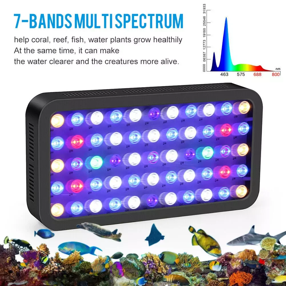 

165W LED Aquarium Light Full Spectrum Dimmable Sea Marine Light for Aquarium Sea Coral Reef Fish Tank LPS/SPS