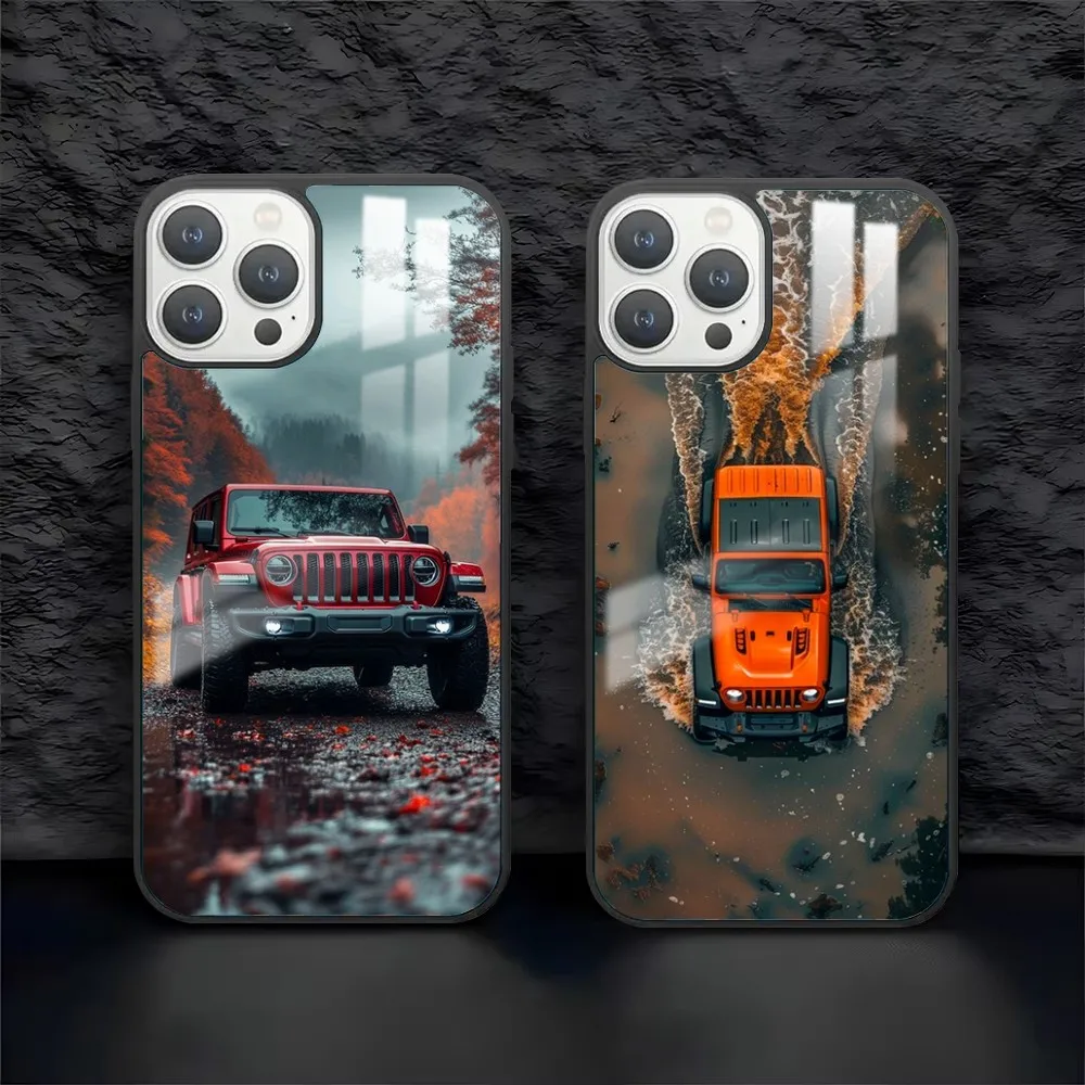 J-Jeeps off road SUV Phone Case For iPhone 16 15 14 13 12 11 Pro Max Plus Mini PC Fashion mirror phone case