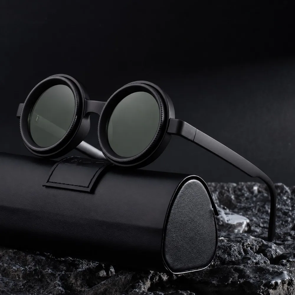 Vintage Polarizing Round Sunglasses Lightweight Rotatable Adjustable Zoom Sunglasses Versatile Elegant Stylish Sunglasses
