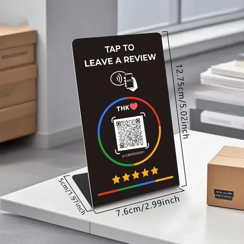 13.56MHz Programmable NFC Google Review Card Table Display Station Bendable Standing Brand Bracket