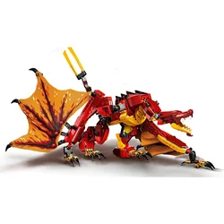 560 Piece Bricks Fire Dragon Set Model Building Blocks Educational Toys For Kids Boy Birthday Gift