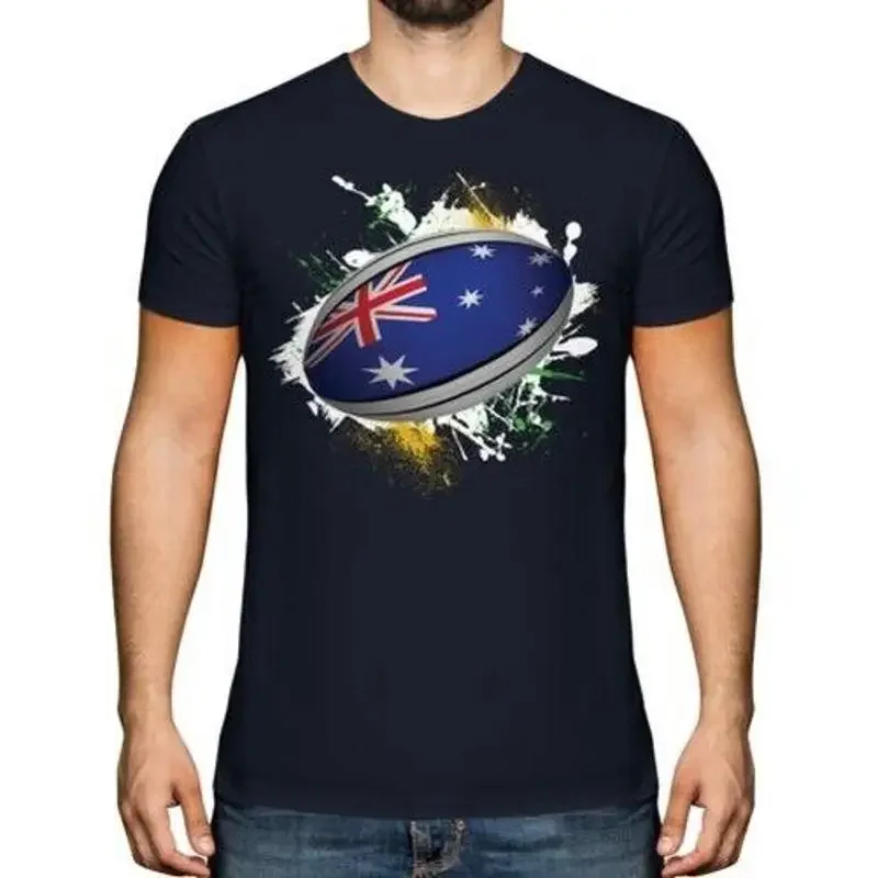 Australien Rugbyball Splatter Herren T-Shirt Weltmeisterschaft Sport