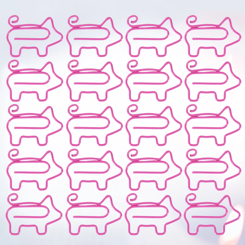 50 Pcs Cute Stationary Pink Office Supplies Colorful Paper Clip Sealing Clips for Food