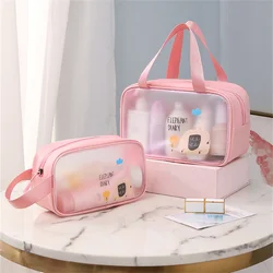 Cartoon Portable Travel Wash Bag Transparent Pvc Waterproof Makeup Storage Pouch Large Capacity Cosmetic Organizer Handbag