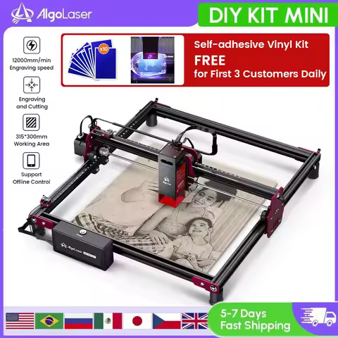 Algolaser DIY KIT Mini 10W/5W Laser Master Engraver Cutter Portable Logo Printer Woodworking Tool CNC Machine Offline Control
