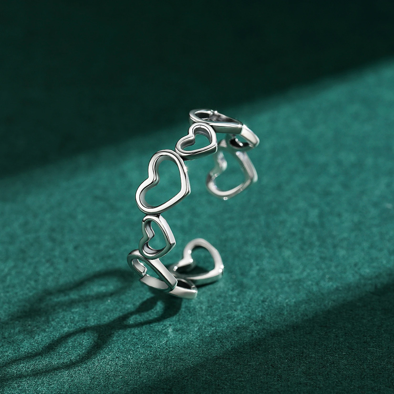 Modian Authentic 925 Sterling Silver Irregular Heart To Heart Ajustable Finger Rings Fashion Simple Fine Jewelry For Women Gift
