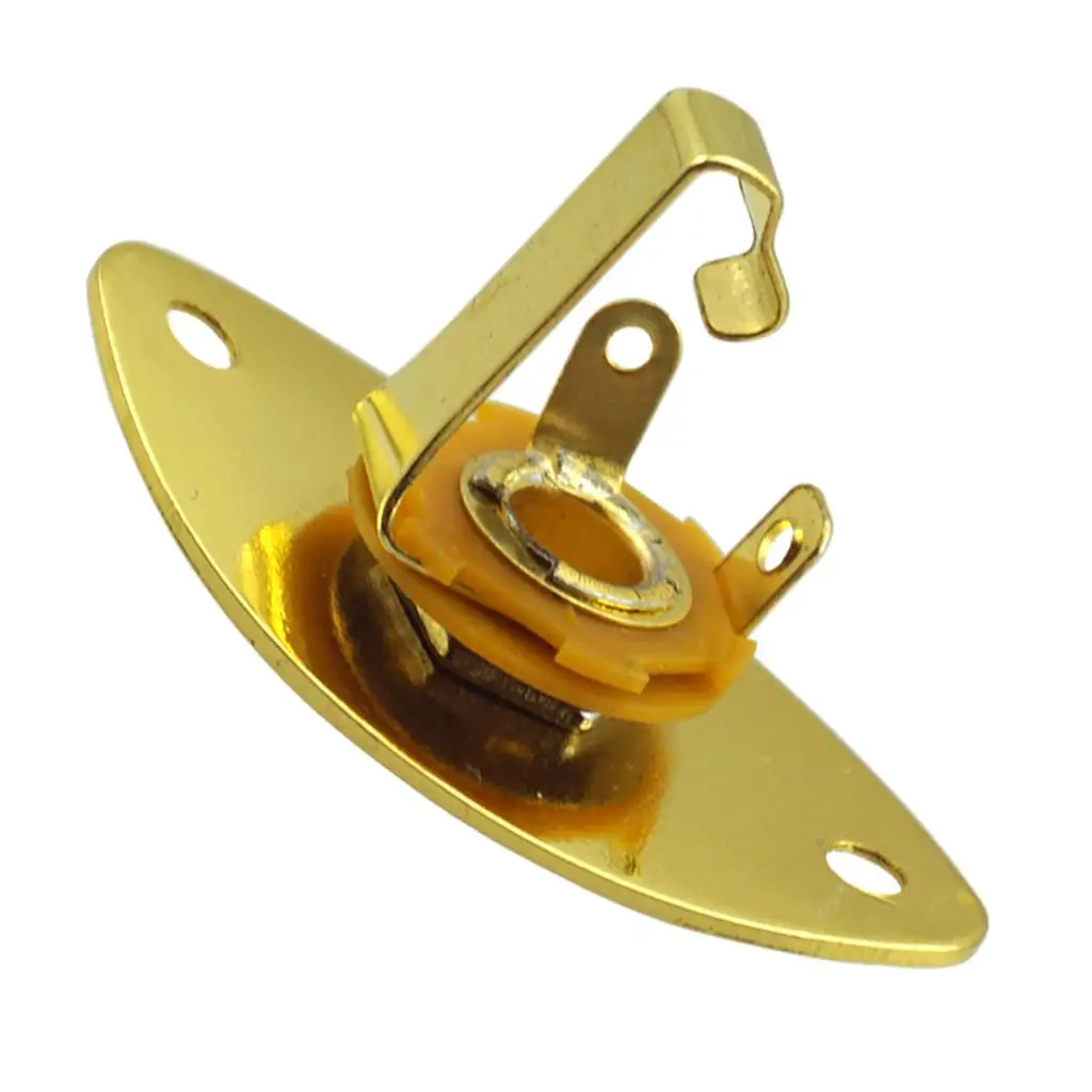 Electric Guitar Bass Oval Plug Plate Golden Socket Cover Zinc Copper Output Jack Mounting