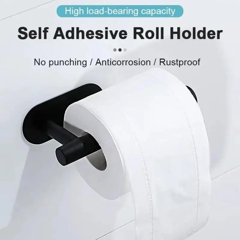 1PC Adhesive Toilet Paper Holder Kitchen Roll Towel Rack Napkin Dispenser Absorbent Stand Tissue Hanger Bathroom Accessories