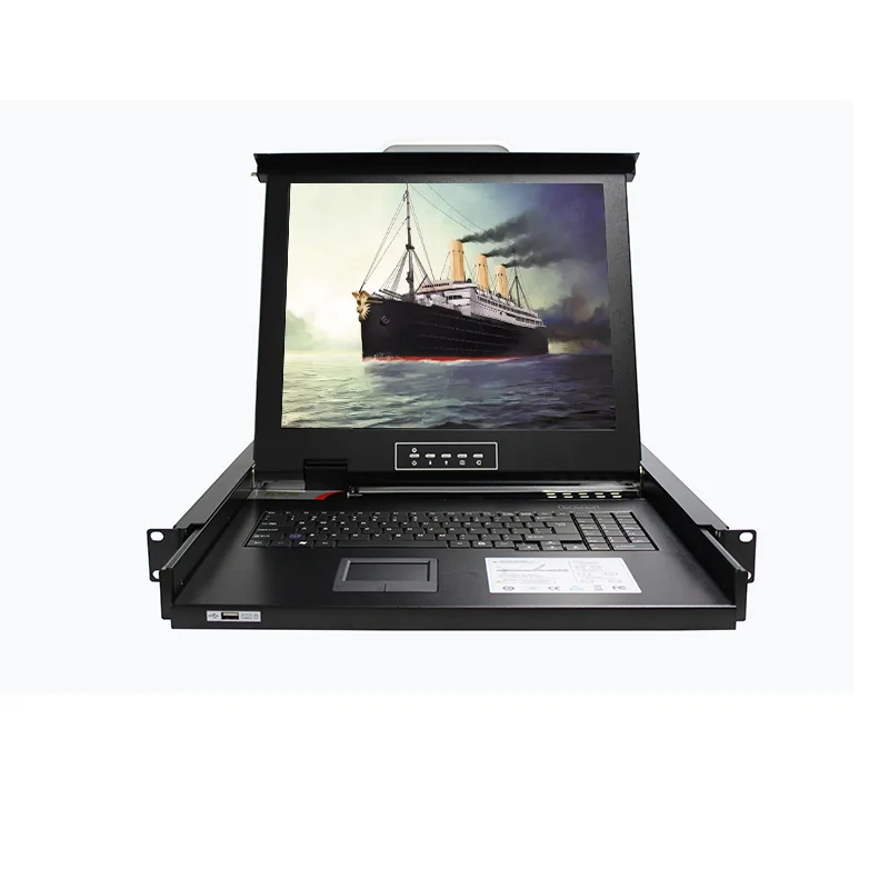 

17 Inch 4 Port Vga Monitor Switch DC AC Dual Power Input 1U LCD VGA KVM Extender Vga Input Usb Output KVM Console