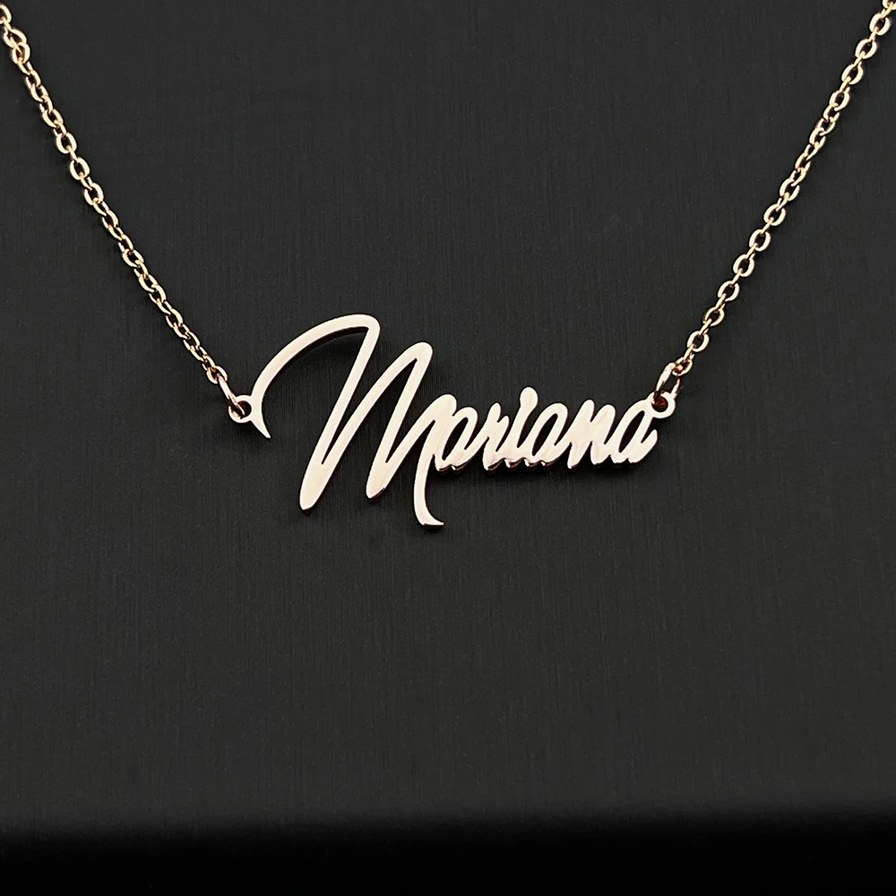 Colgante personalizado con tu nombre para mujer, collar de acero inoxidable, placa de identificación personalizada, accesorios de joyería, envío directo