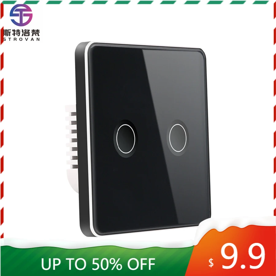 

STLF Tuya 220v Smart Home Remote Control Light Switches Luxury Concave Panel Metal Frame Support Alexa Tuya Smart Switch