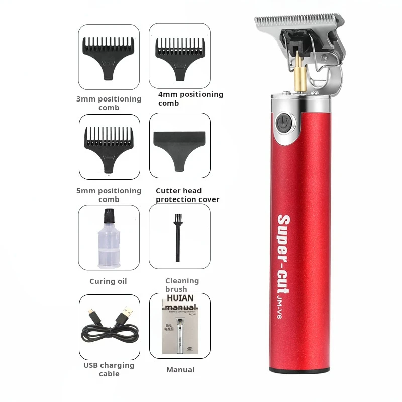 Gunting Rambut Elektrik Berukir Salon Rambut Gunting Rambut Kepala Minyak Retro Gunting Rambut Rumah Huruf Putih