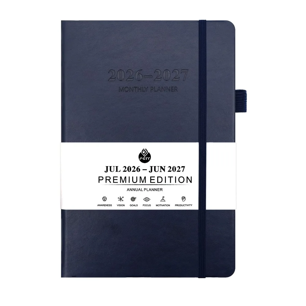 

Ежедневник-планер на 2026 год, 12 месяцев, формат А5, с закладками, простой, износостойкий