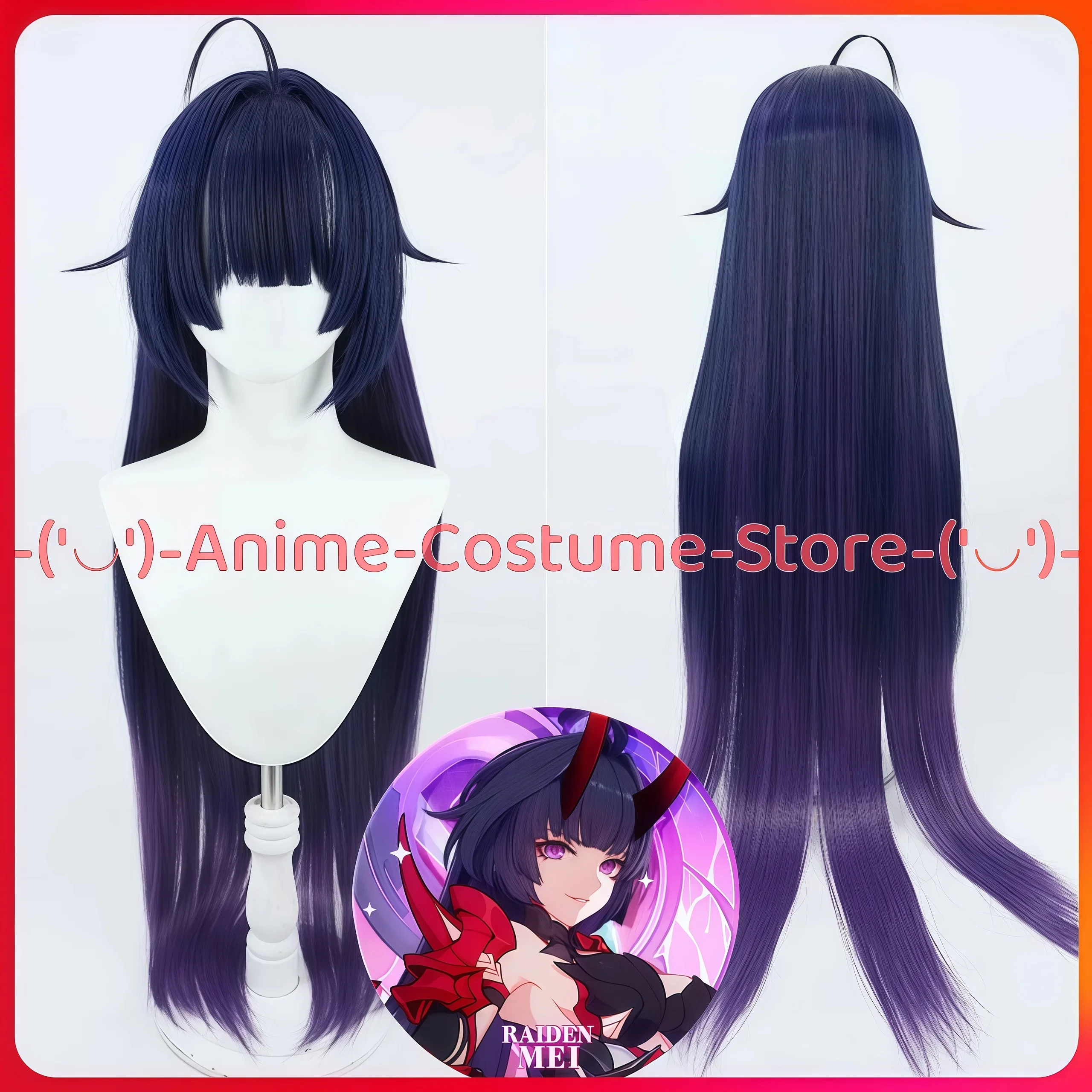 

Honkai Impact 3rd Herrscher of Thunder Hyakki Tenmei Raiden Mei Cosplay Wig Game Character Wigs Halloween Carnival Party Costume