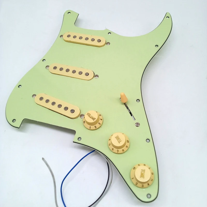 Smart-Mint Green 로드 일렉트릭 기타 픽가드 일렉트릭 기타 액세서리용 Wilkinson 픽업이 포함된 미리 배선된 픽가드