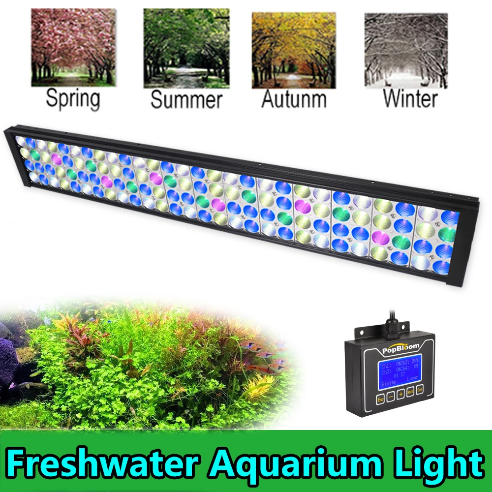 

PopBloom-Freshwater Aquarium Led Light,Dimmable Plants Aquarium Light Full Spectrum Aquatic Planted Fish Tank Lamp,80-100CM,T75