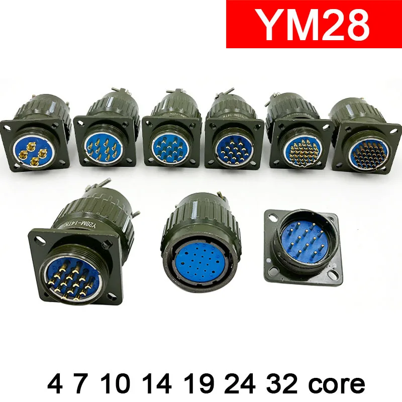 

Быстрый авиационный разъем Y2M Y28M-4 7 10 14 19 24 32-контактный стыковочный разъем Y28M 4P 7P 10P 14P 19P 24P 32P сердечник гнездовой разъем 28 мм