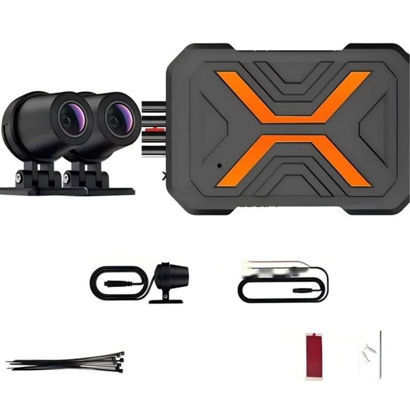 【AC77 Top !! 】Motorcycle Dual Lens Dash Cam Wifi GPS DVR IP67 Motorbike Driving Video Recorder Full Body Waterproof Dash Cam