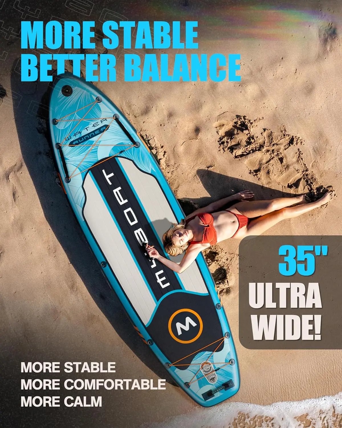 Extra Breed Opblaasbaar Paddleboard, Stand-Up Paddleboard Voor Vissen, Sup Board Met 3 Verwijderbare Vinnen, Dubbele Bungees, Camera Mou