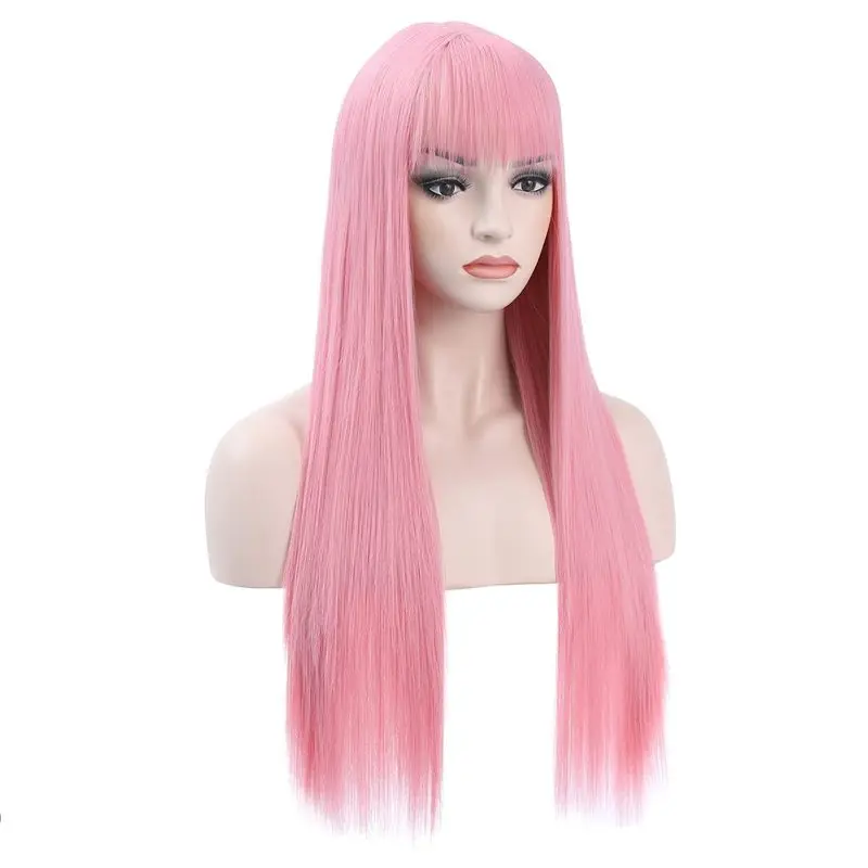 European and American style 2026 new product, full headpiece with bangs, multi-colored long straight hair, elegant goddess