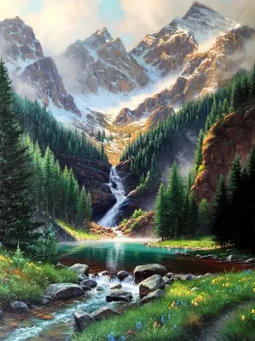 Лесной пейзаж QIZITENG, 30 × 40 см