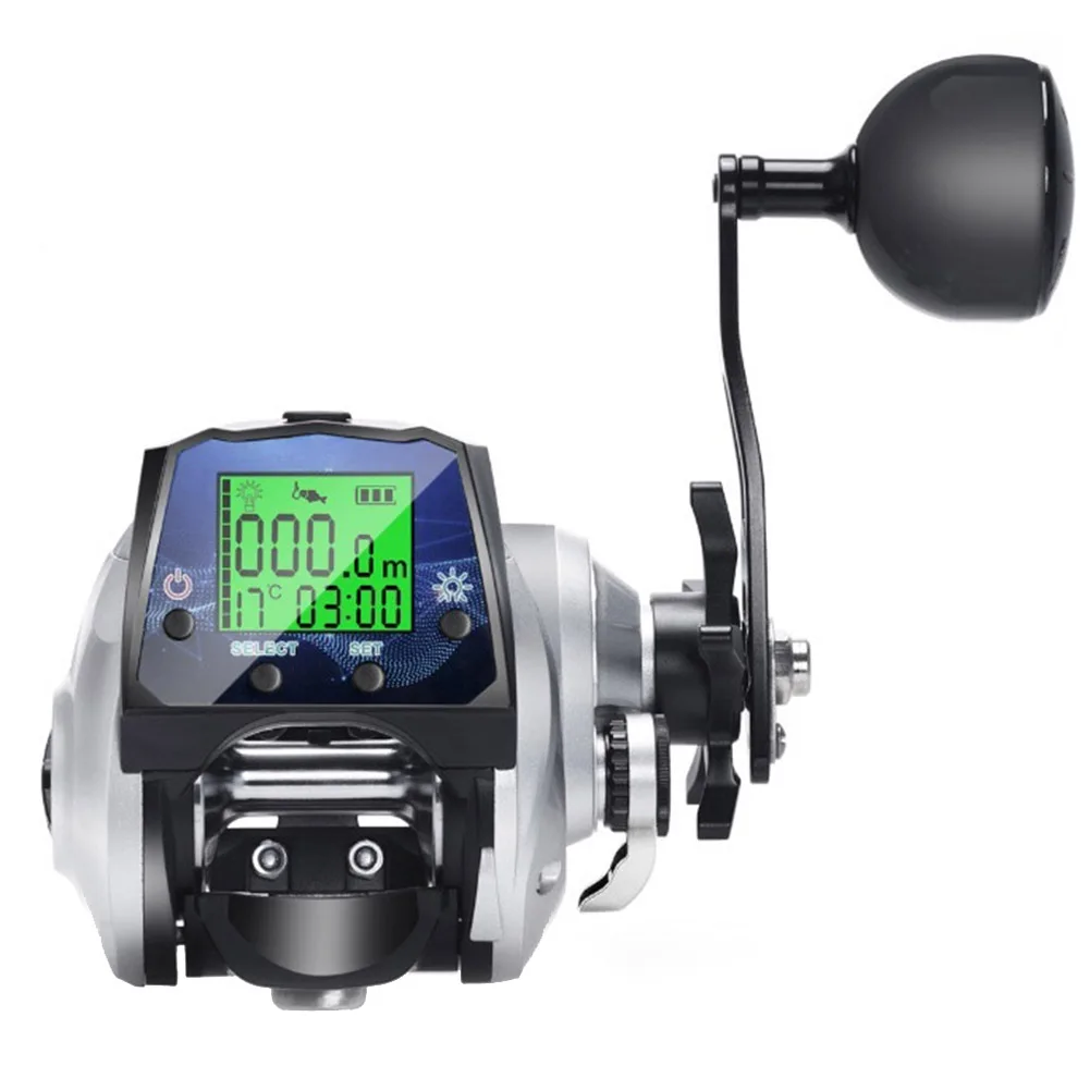 Digital Baitcasting Fishing Reel with Temperature Time Display 631 Speed and Real Time Line Length Depth Memory for Fishing