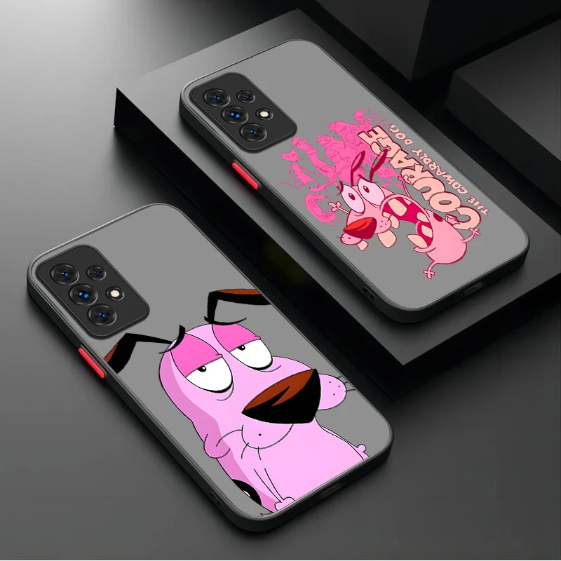 Cartoon Courages Cowardly Dog Case For Samsung Galaxy A54 A34 A24 A14 A13 A73 A23 A05 A05S A72 A52 A52S A32 A22 A12 A31 A51 A71