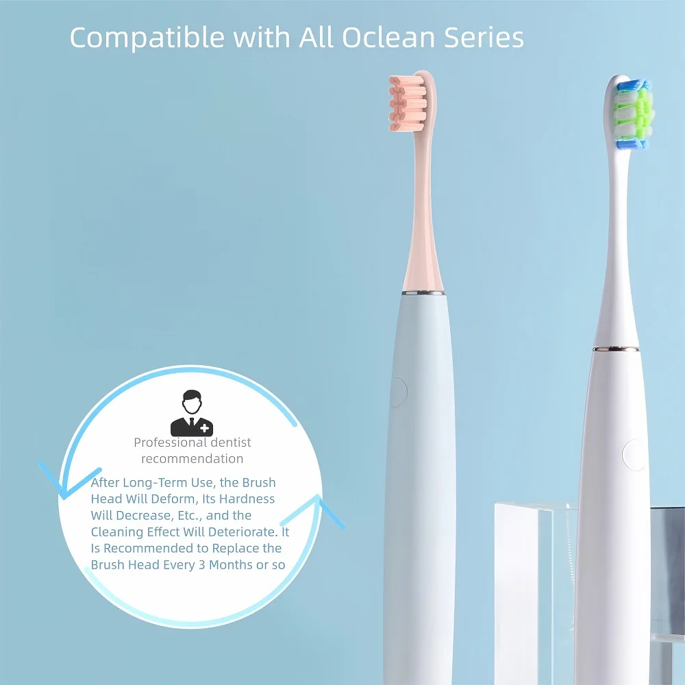 16 Pcs Replacement Brush Heads For Oclean X/ X PRO/ Z1/ F1/ One/ Air 2 / SE Electric Toothbrush DuPont Soft Bristle Nozzles
