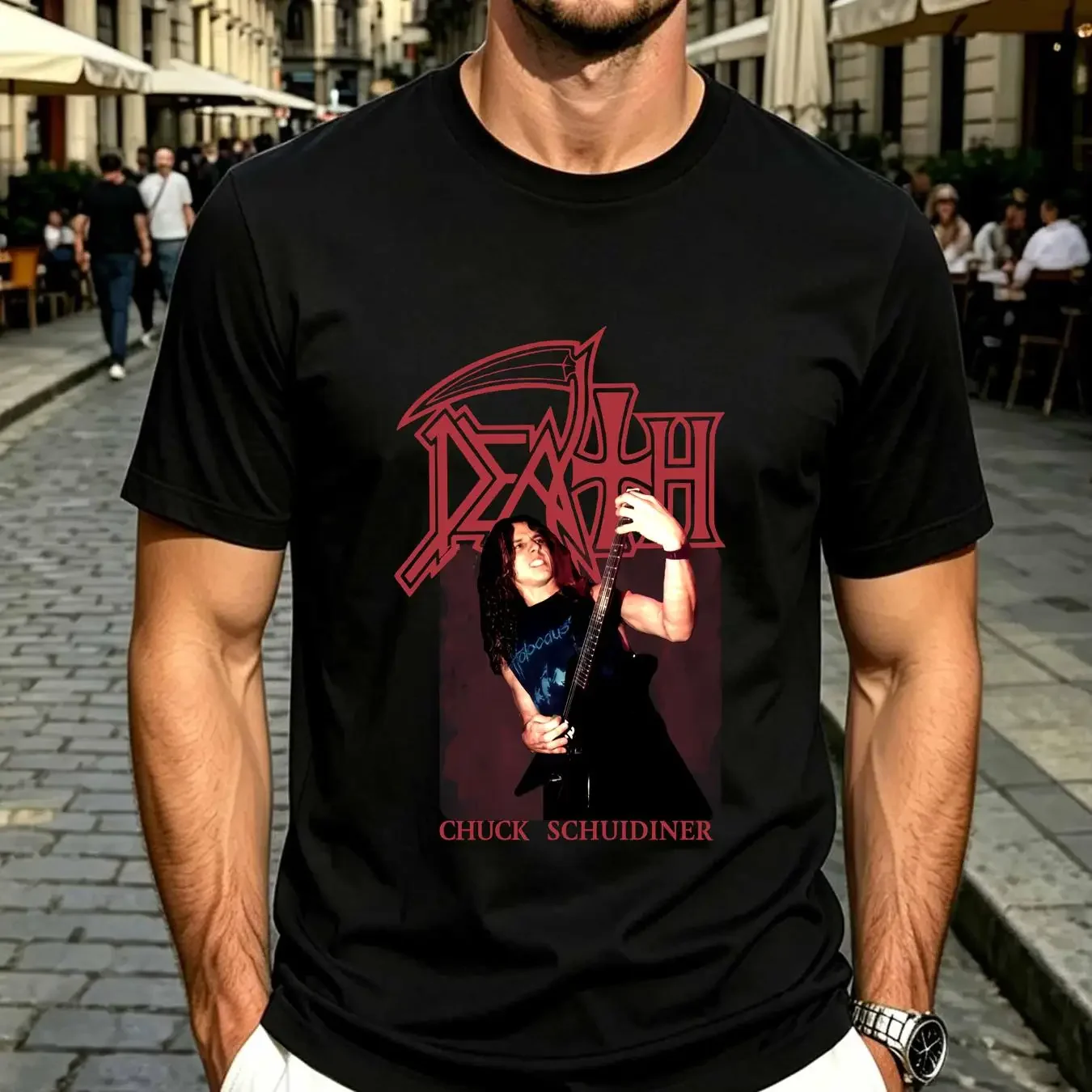 washed T Shirt Chuck Schuldiner Death All Size S to 5XL TP168 vintage Washed designer clothes homme Soft Casual graphic