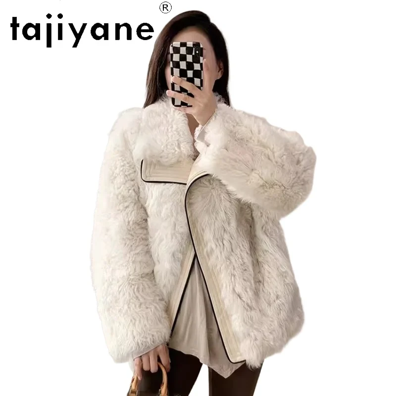 TAJIYANE 100 % Echte Toskana Wolle Schaffell Pelzmantel Frau Hohe Qualität Outer Warme Jacke 2025 Winter Frauen Kleidung fourrure