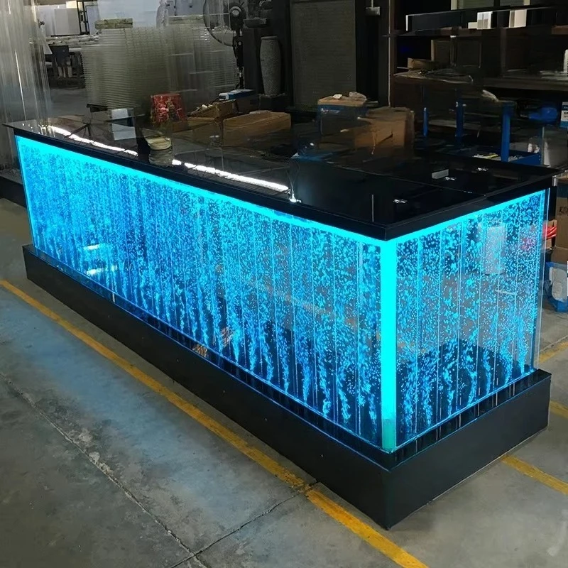 

Customized bubble wall LED acrylic display front desk counter