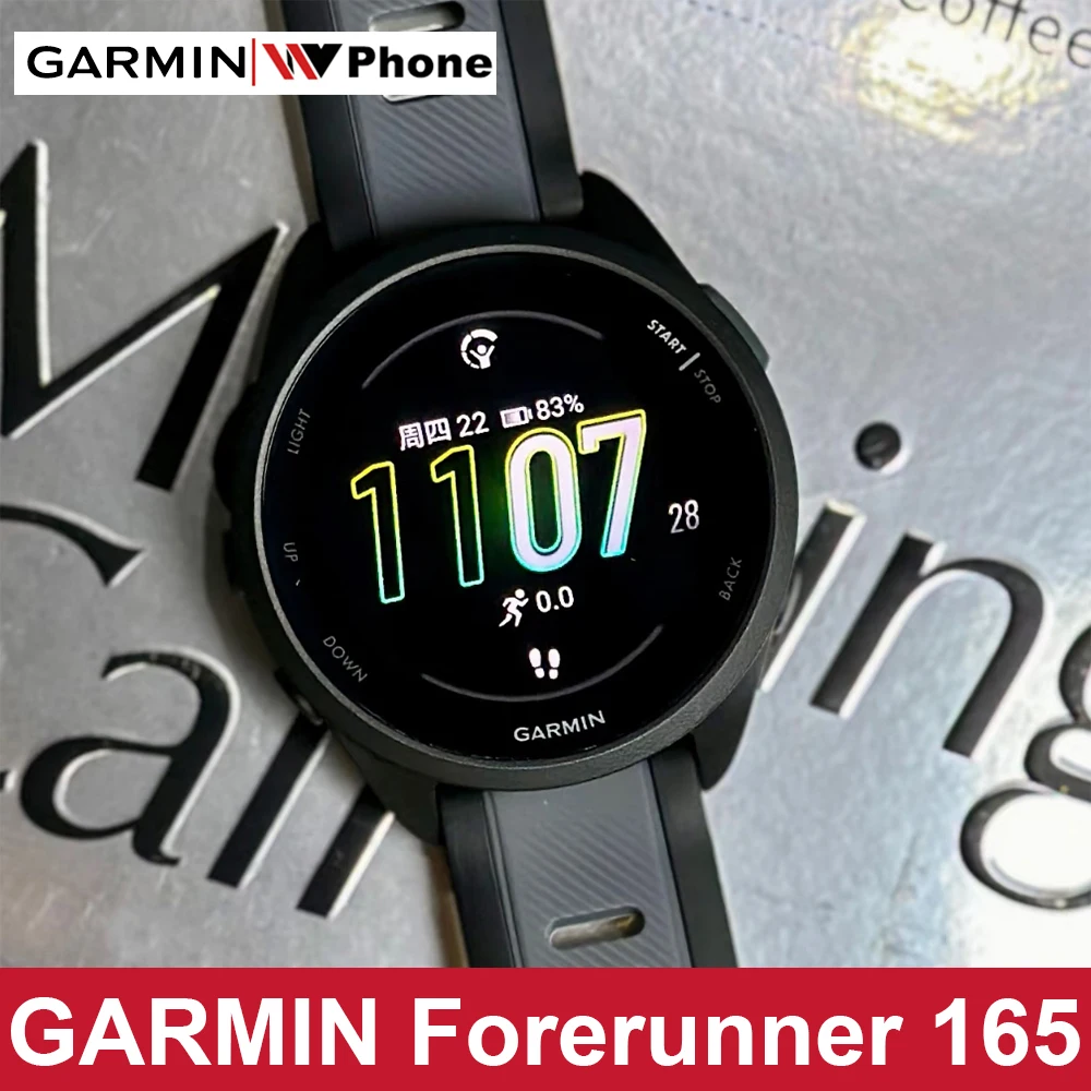 GARMIN Forerunner 165, датчик импульса быка, отслеживание стресса, бег на базе запястья, динамика сердечного ритма на базе запястья, кросс-обучение