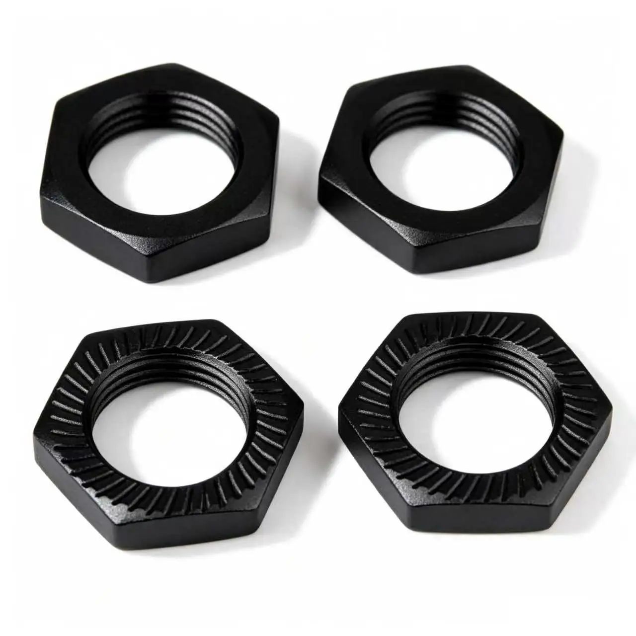 4Pcs 12mm Serrated Aluminum Wheel Hex Nuts Anti-Lock for 1/10 RC Car TRX4 SCX10 D90 Wraith Rock Crawler Upgrade Parts