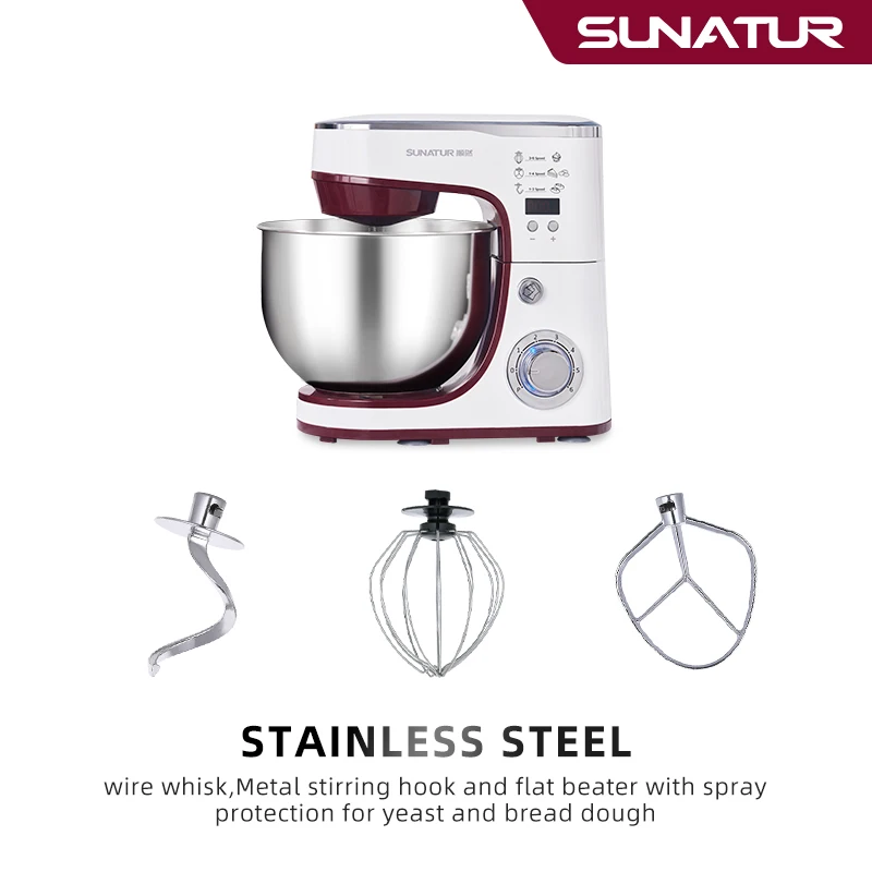 SUNATUR Electric Kitchen Blender Machine: Stand Mixer with Planetary Beater, Supports Dough Mixing,Processor for Home Appliances