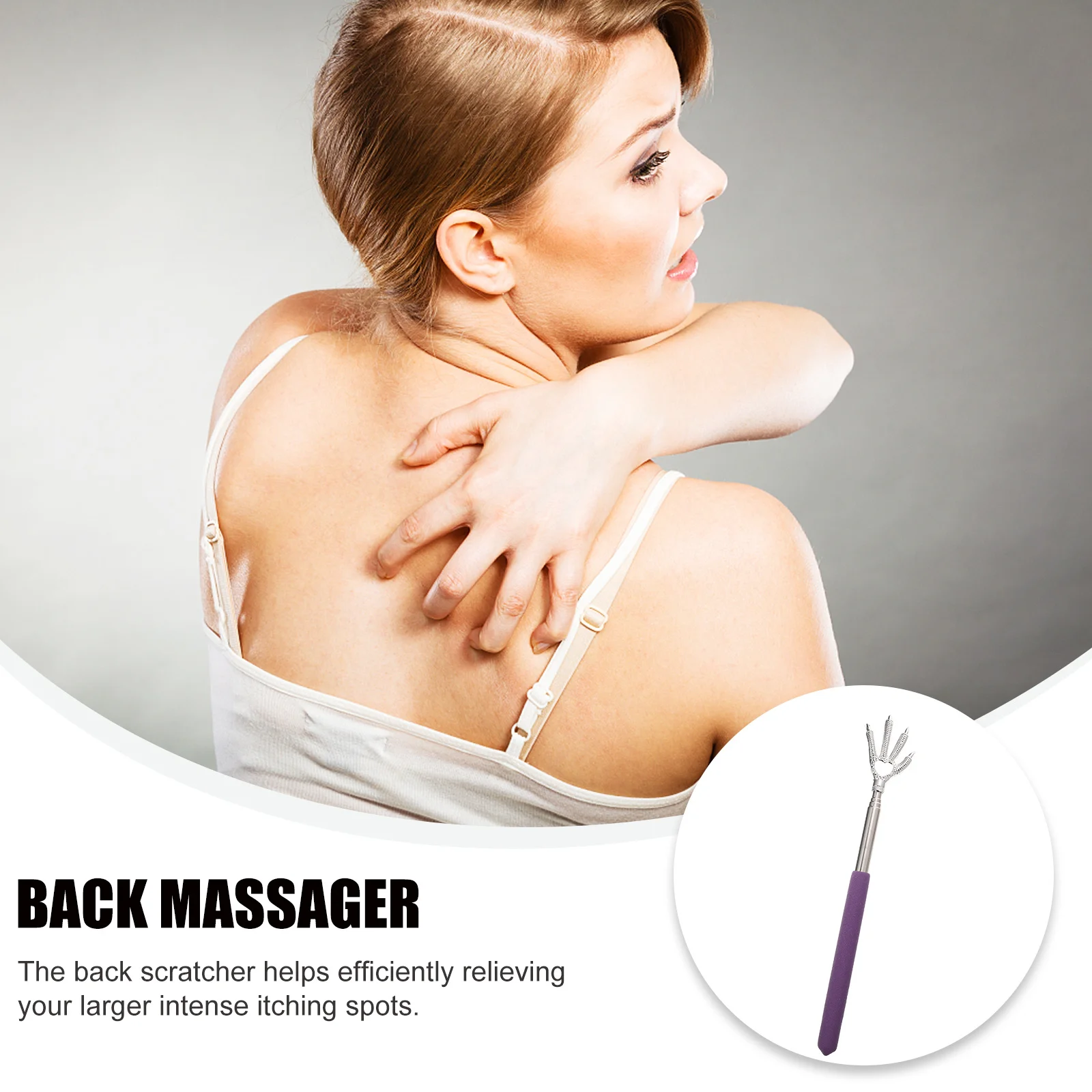 3 個のかゆみ緩和背中スクラッチャー ステンレス鋼格納式伸縮式背中かきツール ポータブルで快適なスクラッチャー