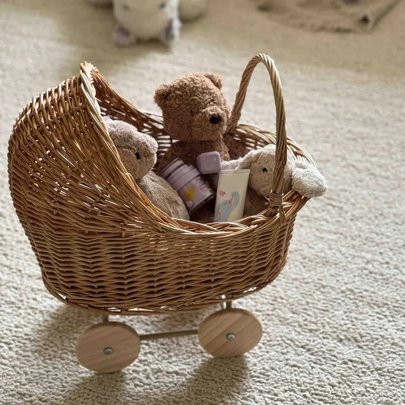 Panier de rangement en osier pour bébé, chariot de modélisation, nid d'animal de compagnie, panier de fleurs de lune, accessoires de photographie, cadeau d'un an, moyen