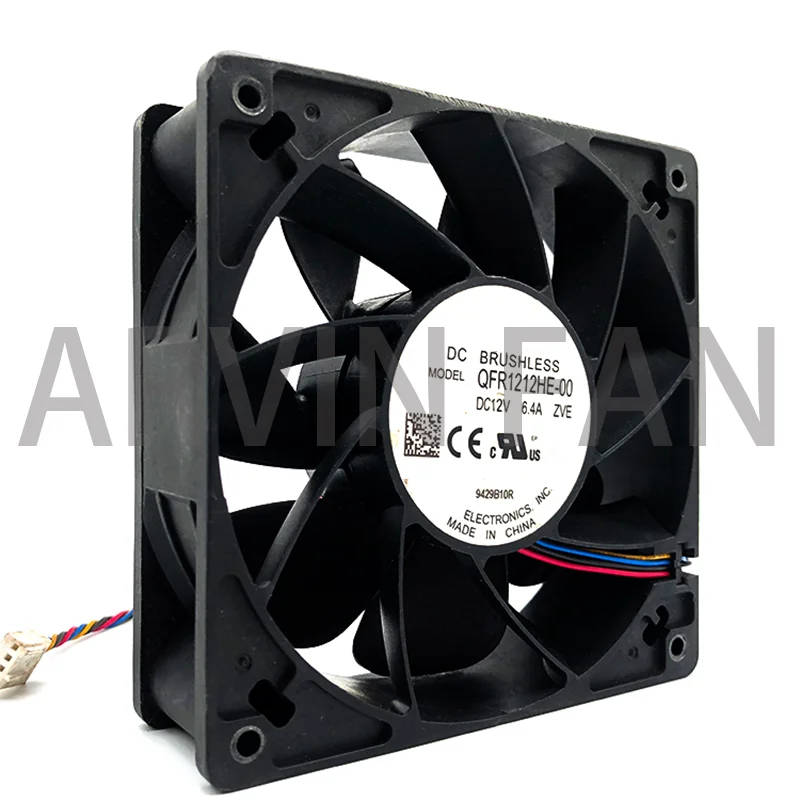 Original QFR1212HE-00 120*120*38mm DC12V 6.4A,Powerful High Speed CFM Air Flow Cooling Fan,DC 12V