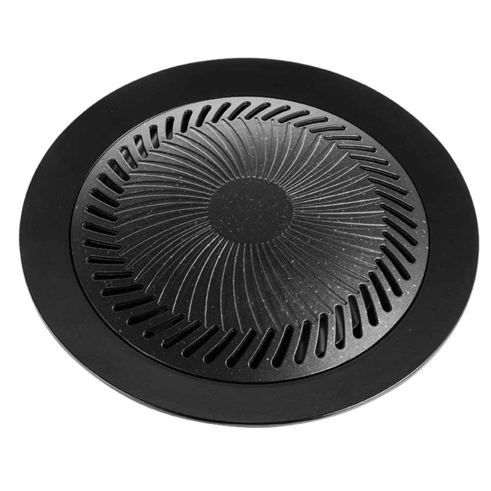 KOSUN Aluminum Korean Grill Pan Portable Round Nonstick Bbq Tray for Meat Vegetables Outdoor Camping Cooking Kitchen Accessories