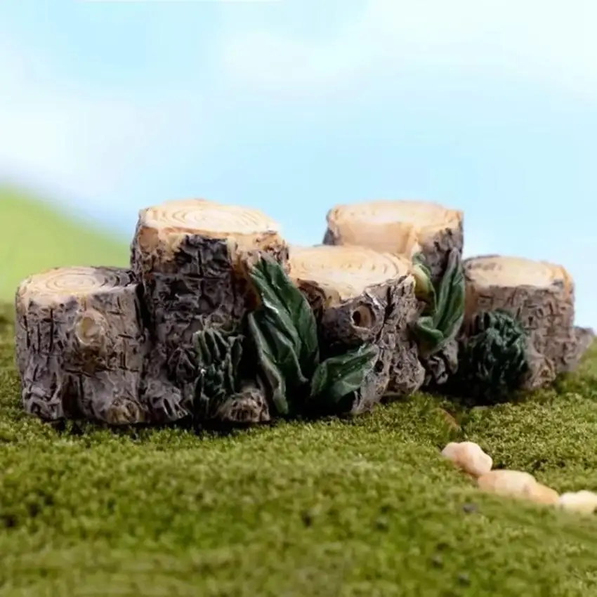 1 Pcs Tree Stump Bridge Model Mini Resin Fairy Garden Miniatures DIY Doll House Terrarium Succulents Micro Landscape Decoration