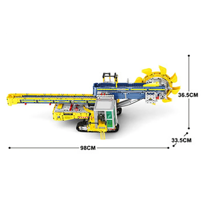 재고 Reobrix 22017 MOC 테크니컬 RC 버킷 휠 굴삭기 빌딩 블록 벽돌 모델 장난감, 어린이용 크리스마스 선물 세트