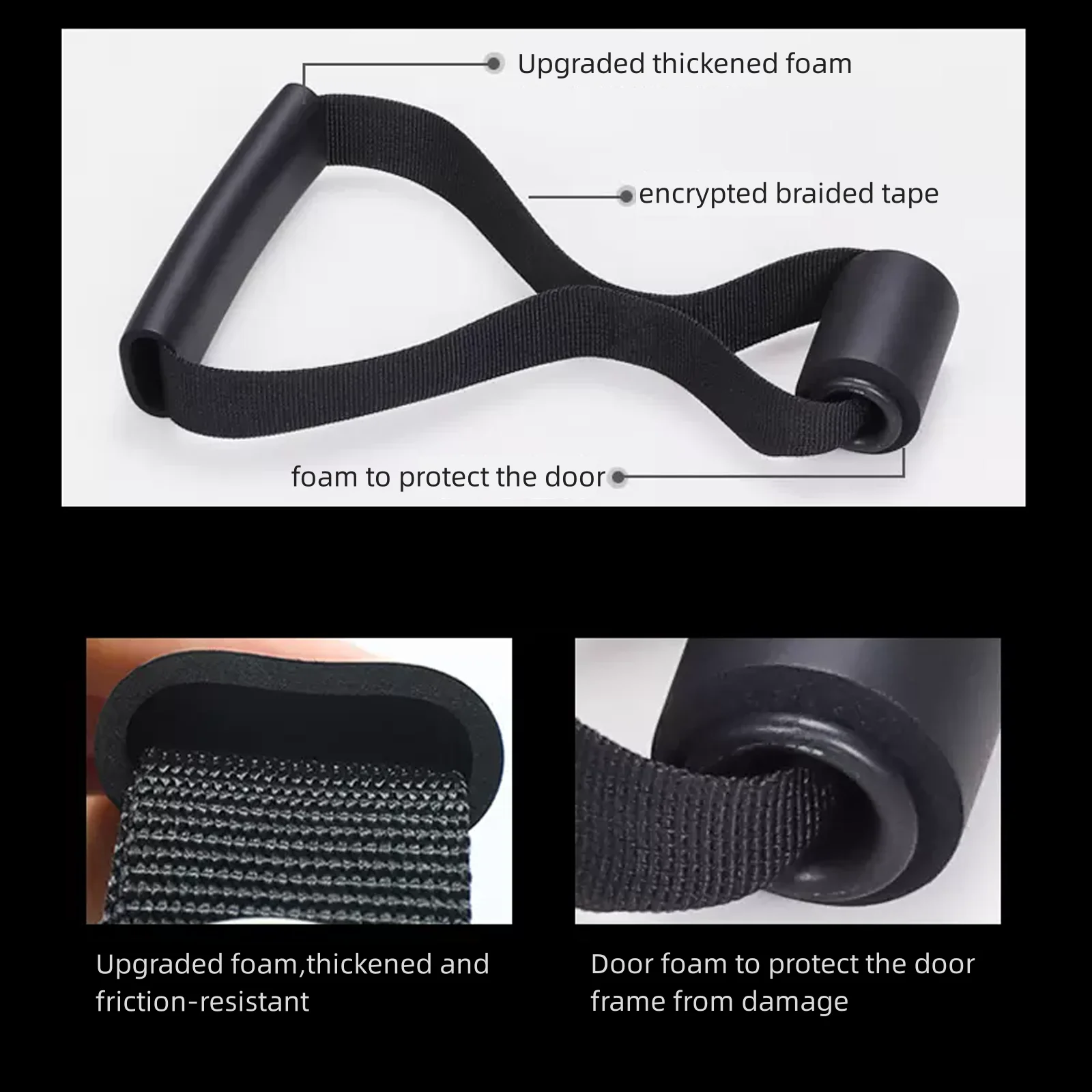 Door Anchor Pull Rope Door Buckle Home Fitness Elastic Exercise Training Strap Resistance Band Fitness Equipment Accessories