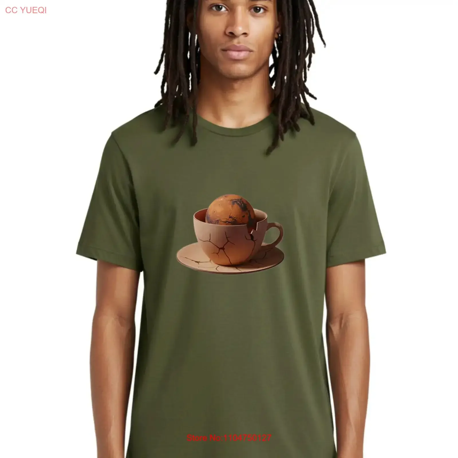 Cracked Tea Cup Earth Mens T Shirt 100 Cotton Casual Summer Wear vintage Washed fashion Soft Stylish Versatile streetwear homme