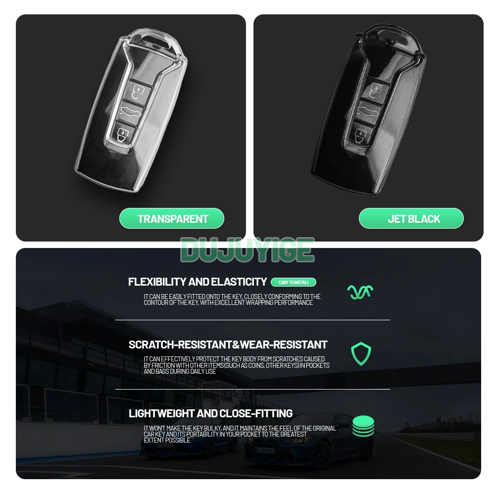 Clear TPU Car Key Case For VW Touareg CR 2018-2026 Key Fob Cover Protector Shell Auto Accessories 2019 2020 2021 2022 2023 2024