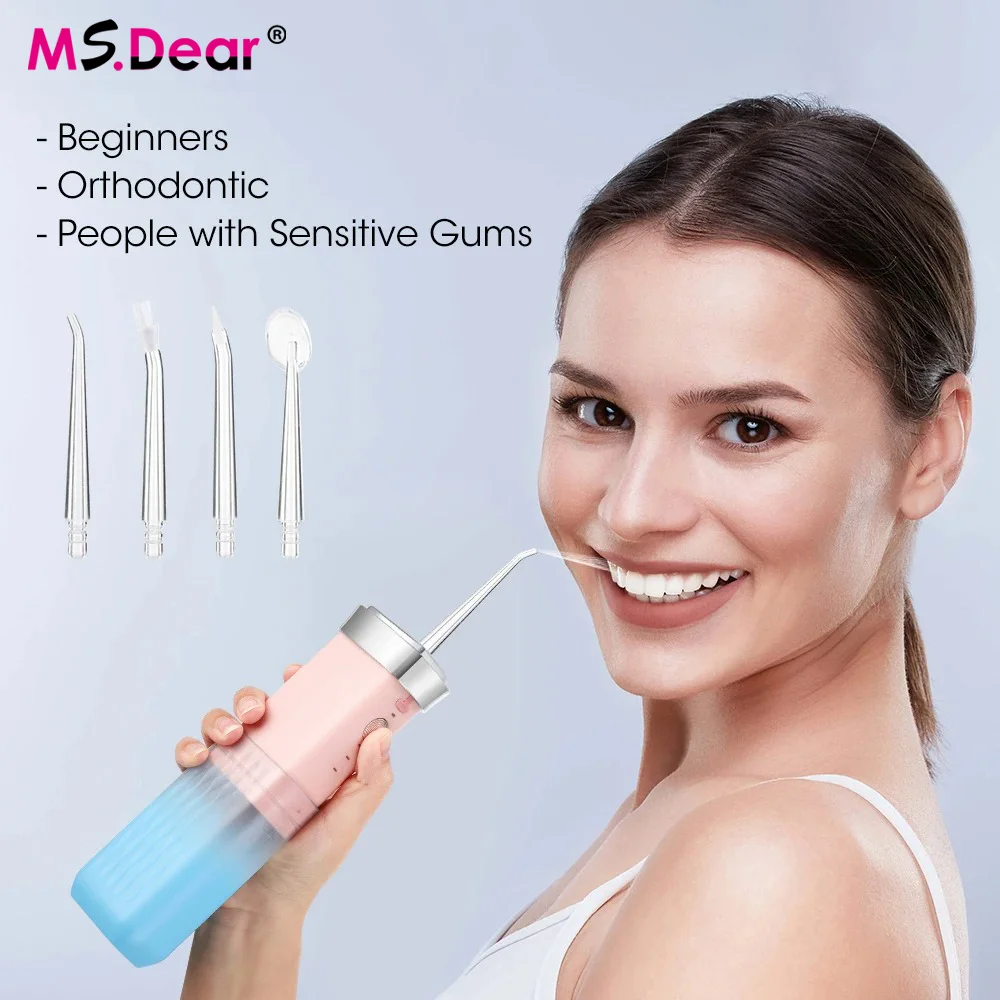 جهاز ري الفم المحمول القابل لإعادة الشحن، عمر البطارية القوي، عصا تنظيف الأسنان للمنزل والسفر، جهاز تنظيف الأسنان بالماء اللاسلكي #1