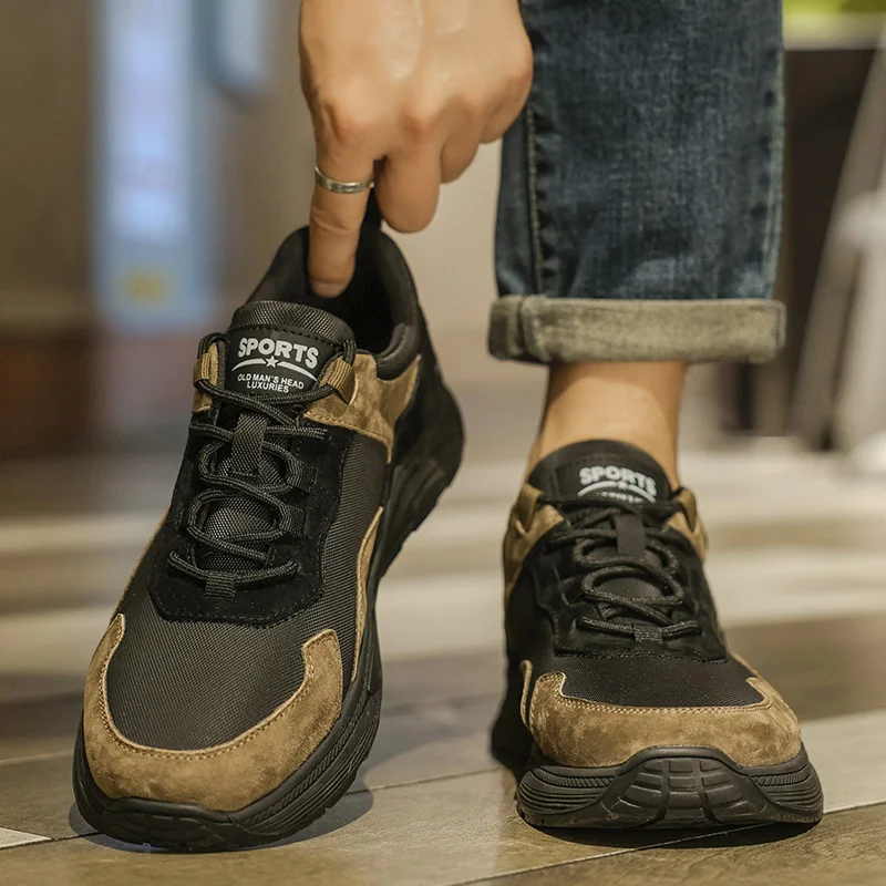 Męskie modne, sportowe buty na jesień i zimę, podwyższające, w stylu samurajskim, dla taty, trendy, odporne na ścieranie...